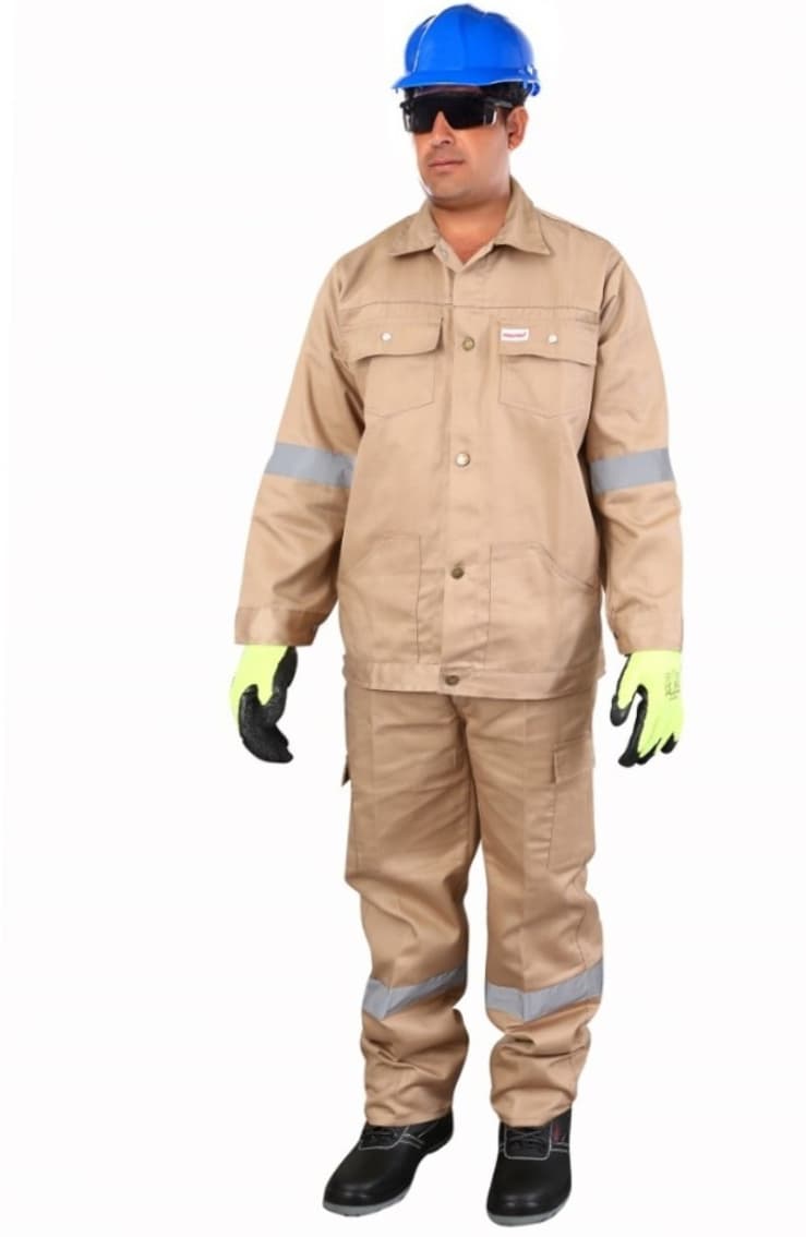 Khaki Reflective Workwear Set